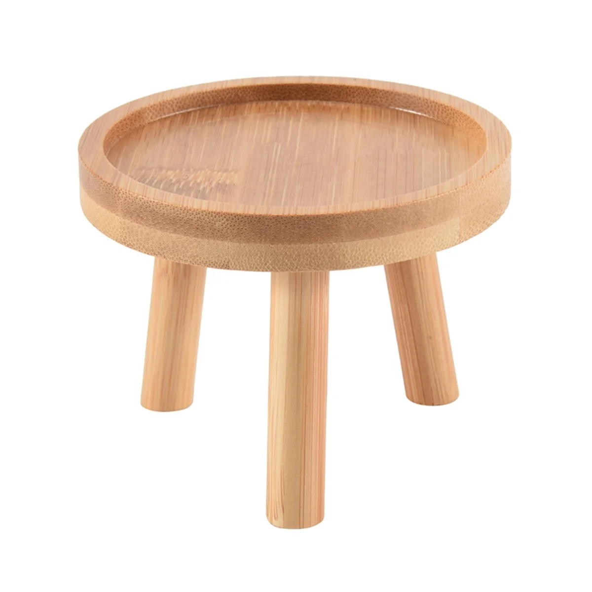 AT77 Wooden Plant Stand Flower Pot Base Holder Stool High Stool Balcony Succulent Round Flower Shelf for Indoor Outdoor