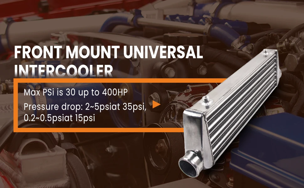 Universeller Turbo-Ladeluftkühler Frontmontage 690x 175x 64mm 2,5 Zoll – Detail 1