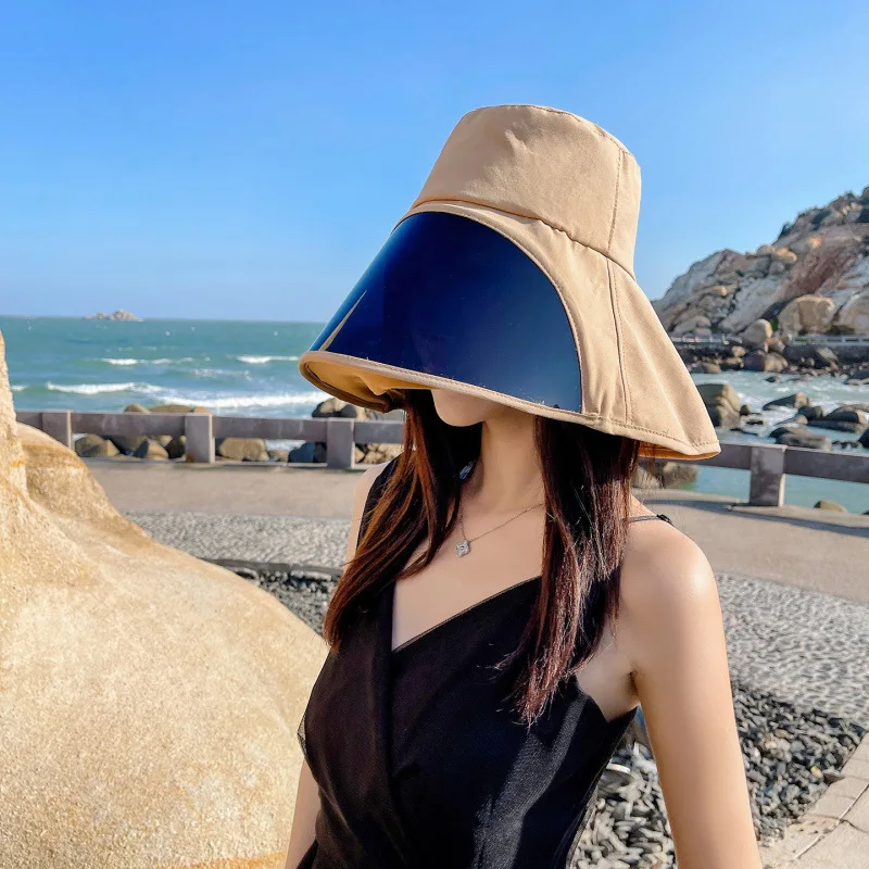 

Wide-brimmed mirrored Sun Hat face mask bucket hat UPF 50+ Summer visor hat ideal for outdoor fishing and beach sombr er odesol