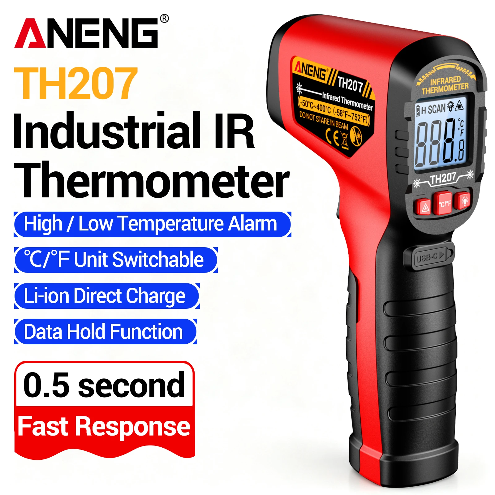 Industrial Laser Types - ANENG TH207 Termometer Digital IR Isi