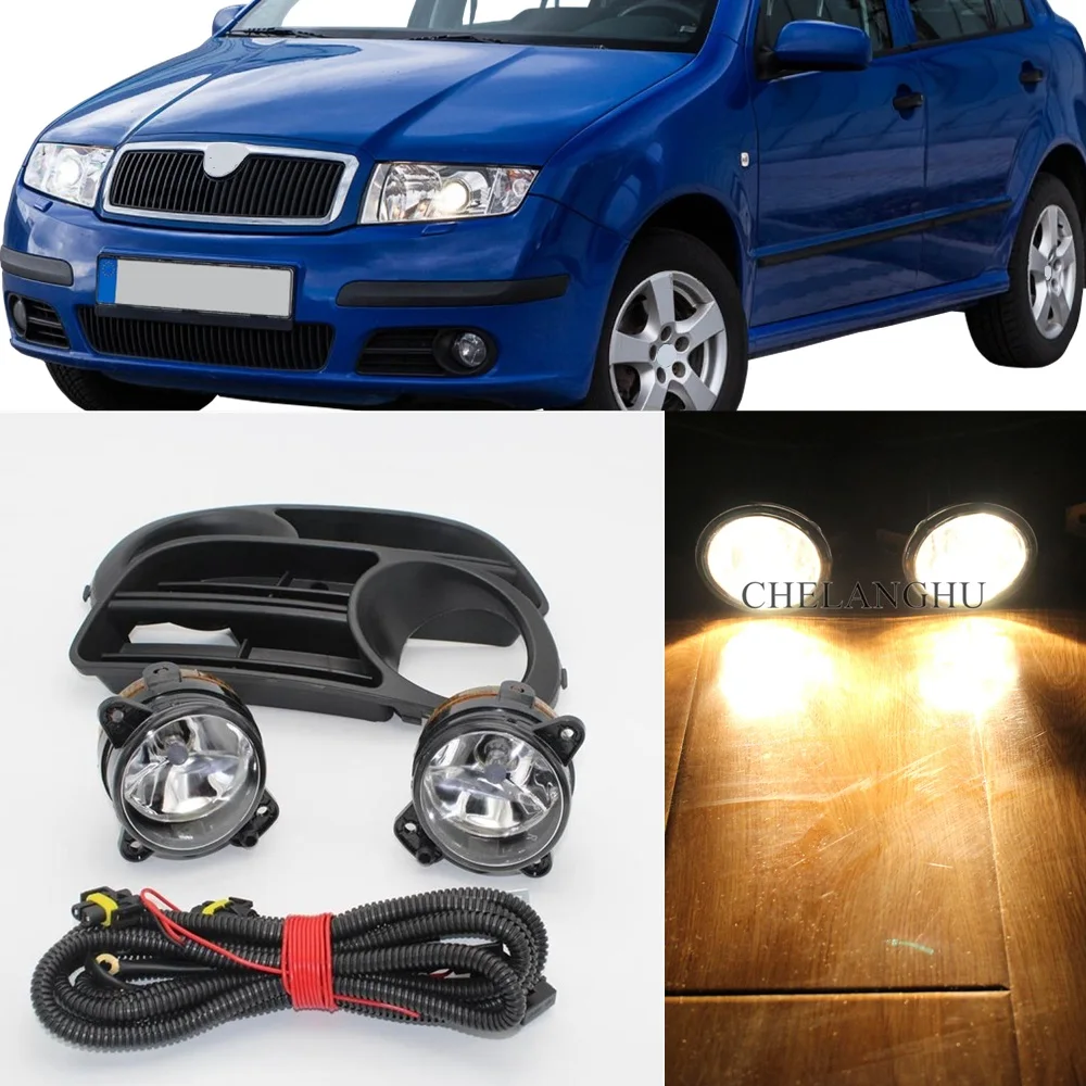 Car Light For Skoda Fabia MK1 Facelift 2005 2006 2007 2008 Fog Light Fog Lamp Fog Light Cover And Harness Assembly