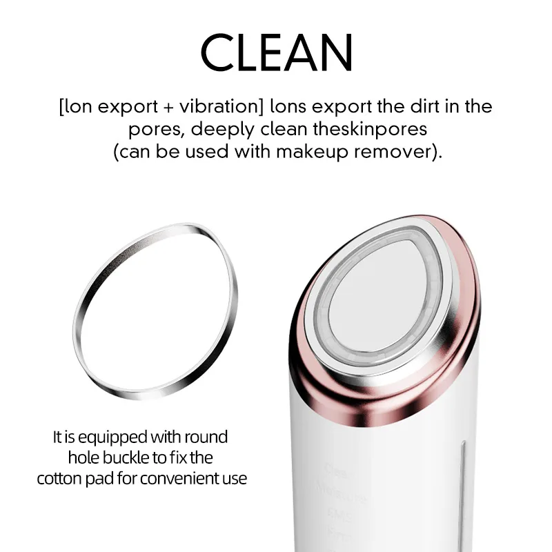 7 في 1 مكركرنت مدلك الوجه الحرارة والتبريد جهاز شد الجلد لتعزيز امتصاص الوجه الرقبة العين أداة العناية بالبشرة #3