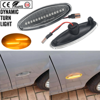 2 Pcs Side Marker Light For Jaguar S-Type 1999-2007 XK 8/XKR 1996-2005 Dynamic LED Turn Signal Flashing Indicator Blinker