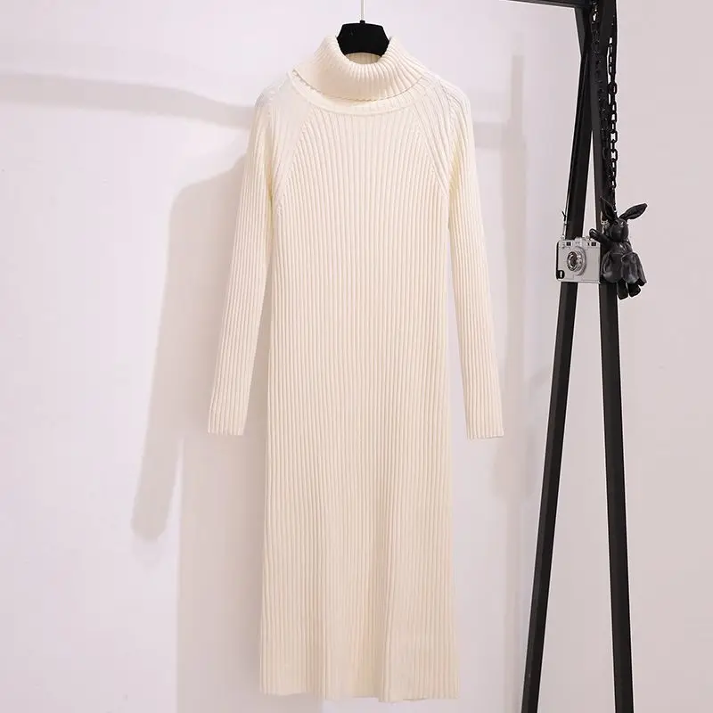 Korean Style Style Cotton Jacket Stand Up Collar Vest Slim Knit Dress Two-piece Set for 2024 Winter New Versatile Women