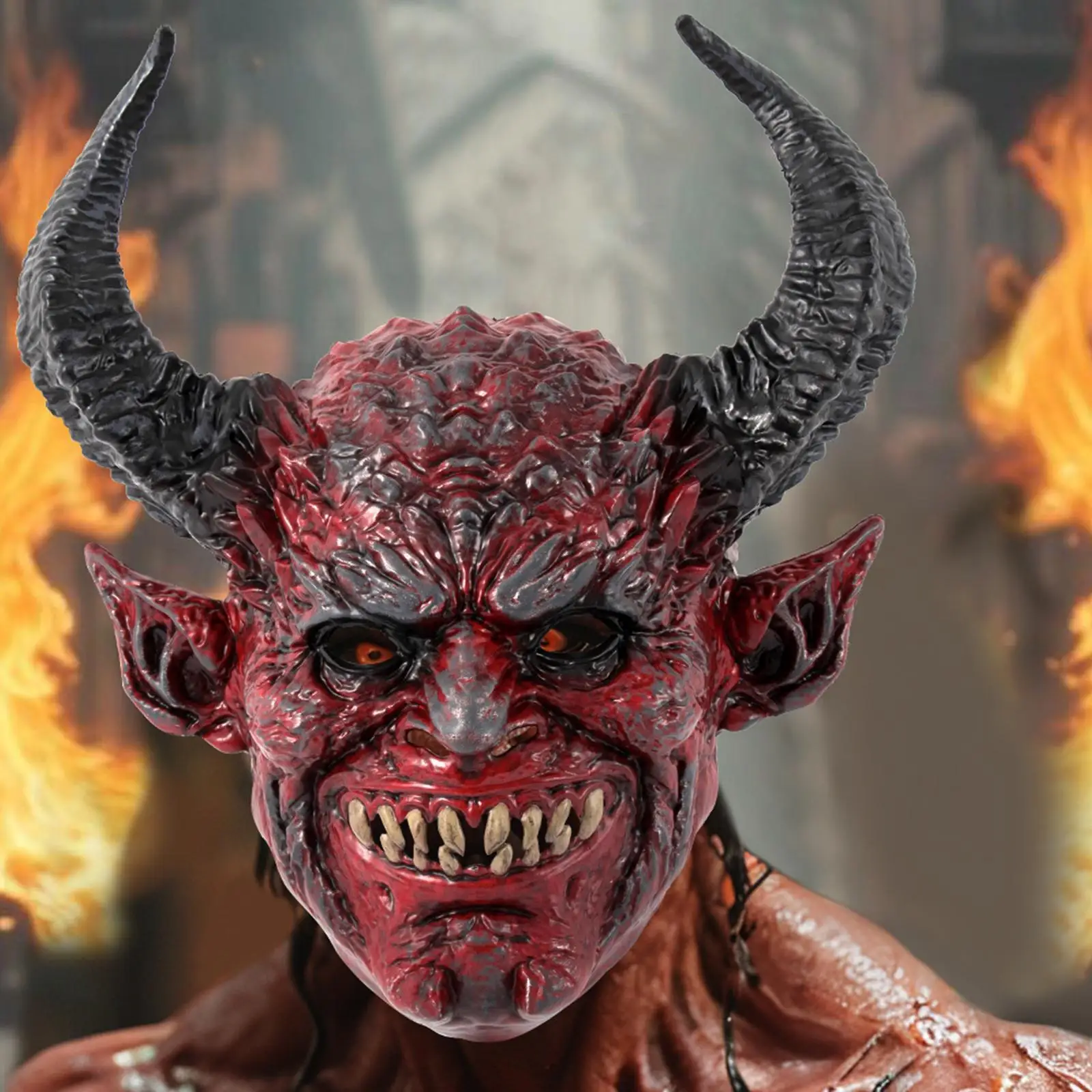Devil Mask Full Head Halloween Mask for Cosplay Stage Performance Halloween