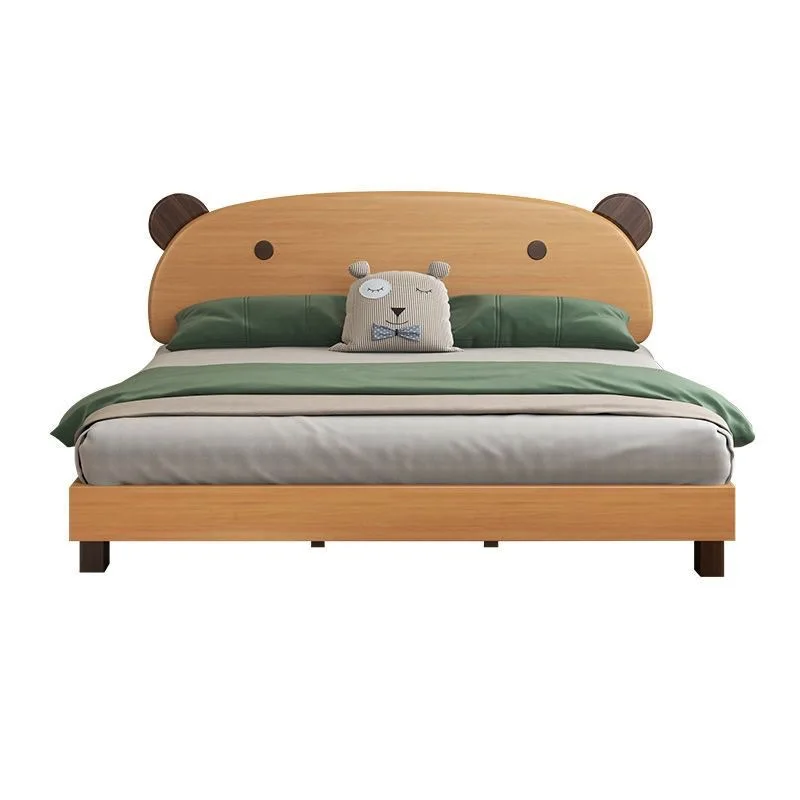 Solid wood bed, simple household bedroom 1.8 double bed 1.5 single