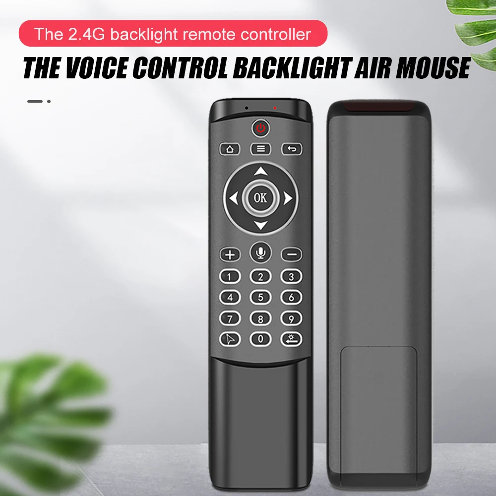 iPazzPort Air Remote Mouse Control with Backlit Voice Input, 2.4G Wireless IR Learning Air Fly Mouse Remote for Google Smart TV,