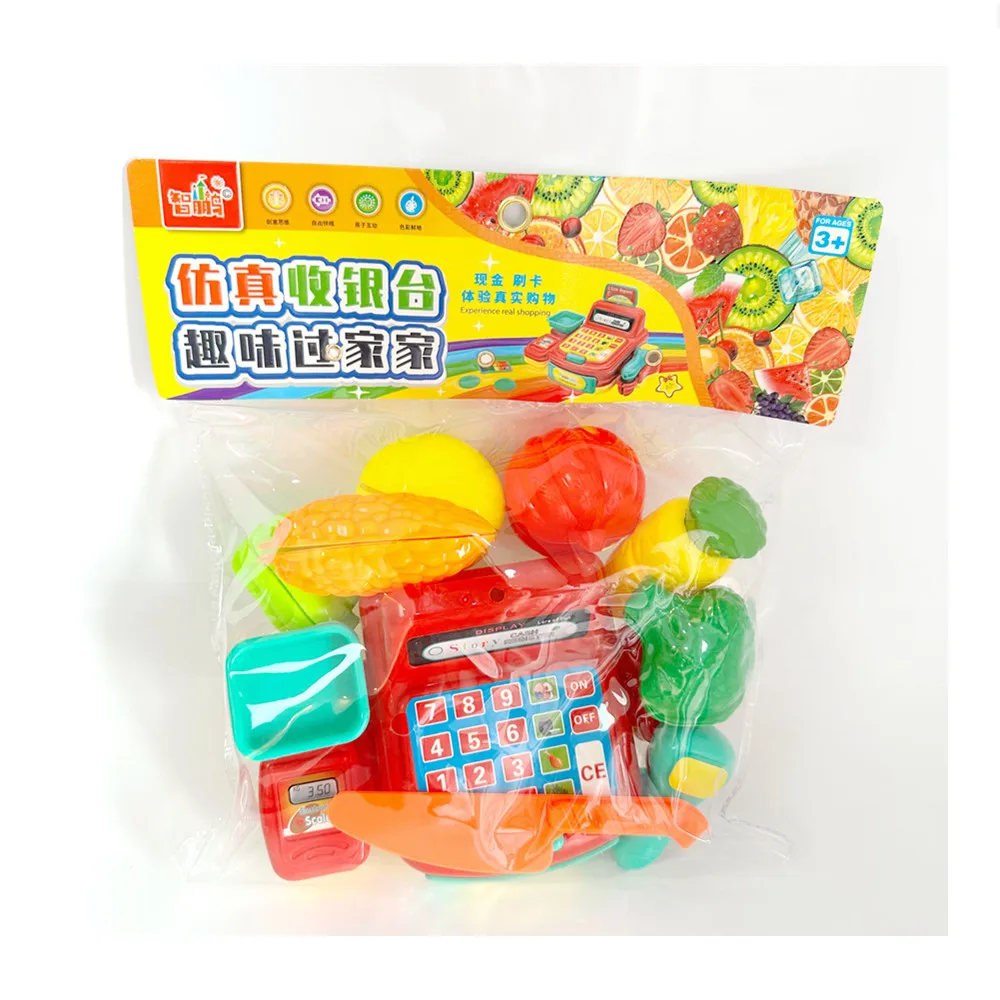 1 مجموعة الكرتون اللعب منزل محاكاة ماكينة تسجيل المدفوعات النقدية كاندي ركن مخزن عربة التسوق آلة الرسالة الآلية البلاستيكية نموذج لعبة طفل