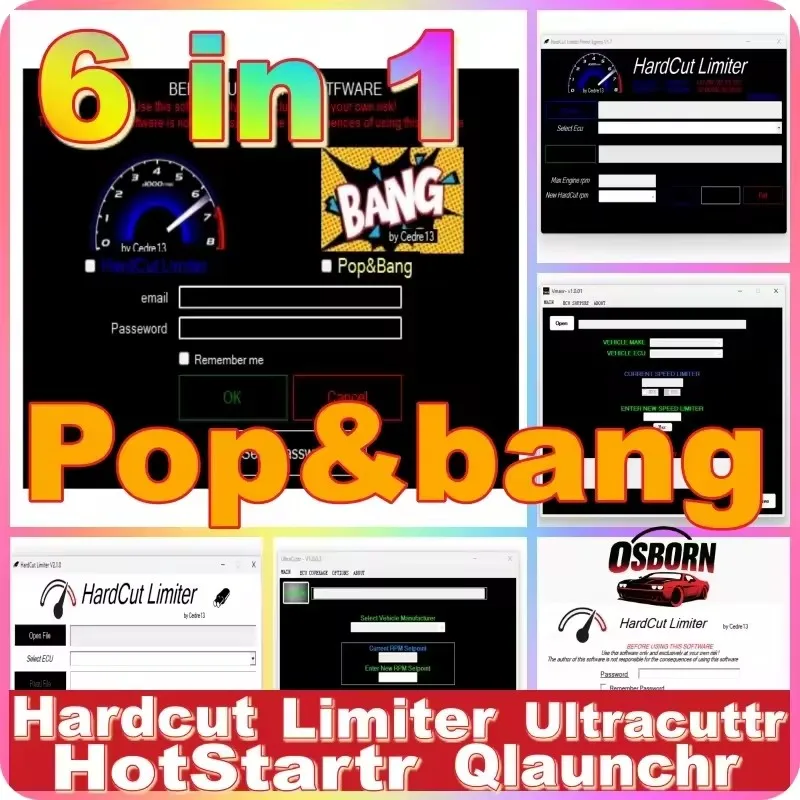 

ECU Software PACKAGE HardCut Limiter Diesel + Petrol Engine UltraCuttr + Pop&Bang + HARDCUT VMAX + HotStartr + QLaunchr /6 IN 1