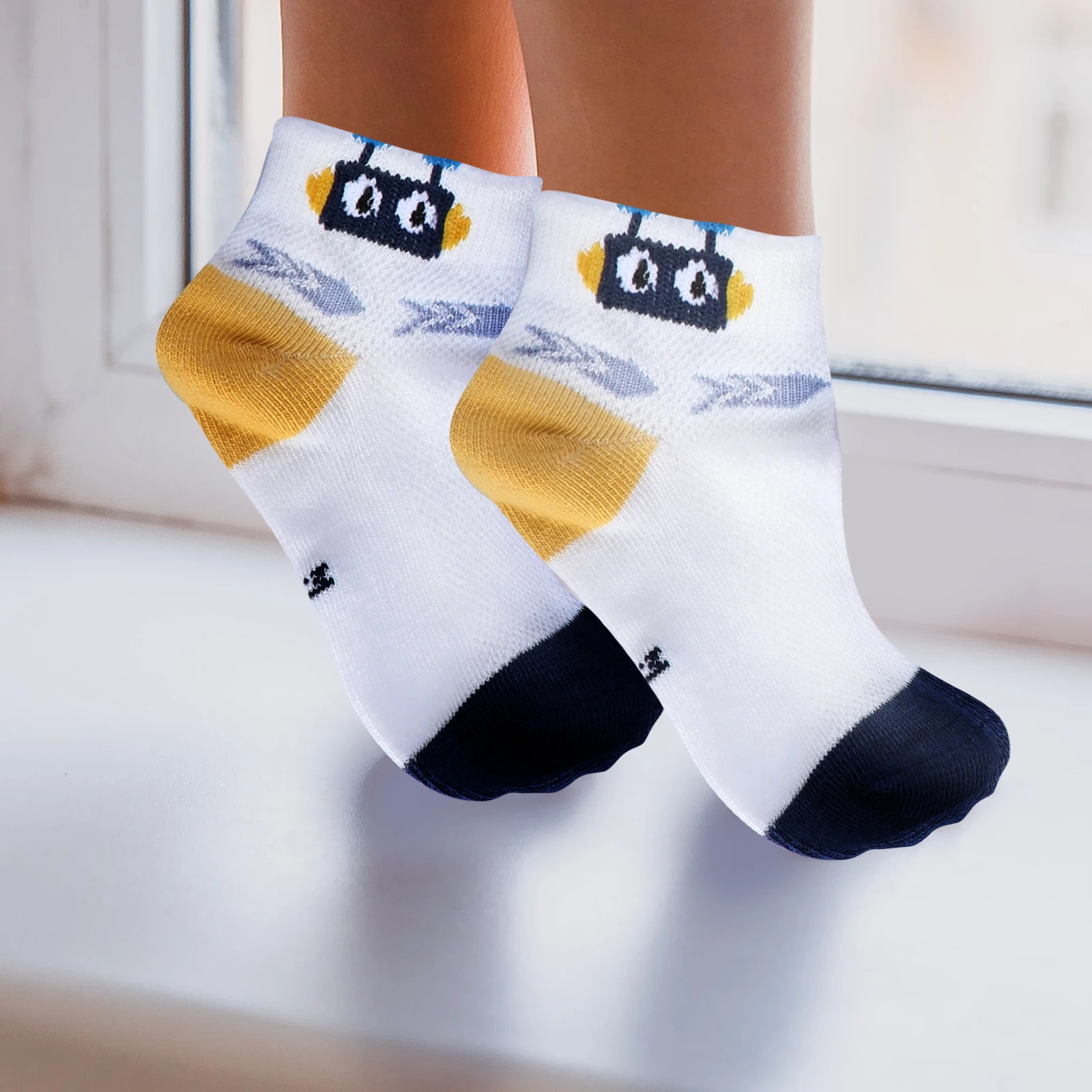 

5pcs Kids Thin Cotton Summer Breathable Mesh Anti-Slip Comfortable Socks For Children Durable Baby Short Socks