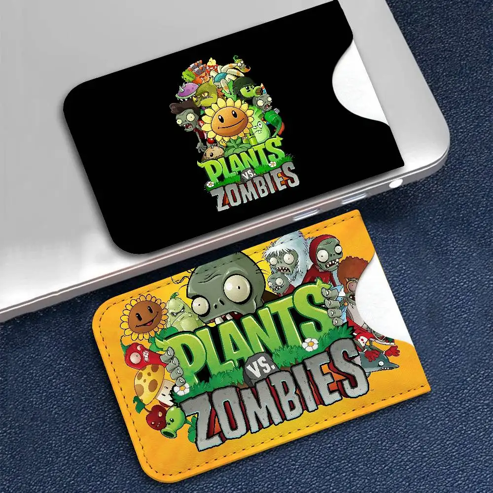 Classic Game P-Plants Vs Z-Zombies New Leather Card Small Retro Cowhide Coin Purse Men/Women Luxury Card Holder
