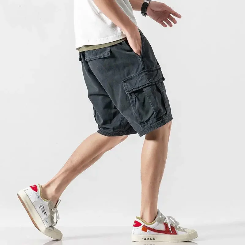 

Summer Men's Cargo Shorts Loose Straight Leg Workwear Fashion Casual Middle Pants Pocket for Man