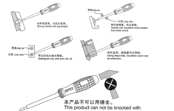 Tester Pen Voltage Indicator 220v Induction Power Detector Pen Slotted Screwdriver Electrician Tool Non-Contact Insulated Tester