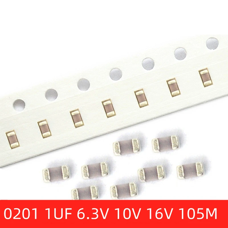 100pcs SMD 0201 1UF 6.3V 10V 16V ±20% 105M X5R SMT Ceramic Capacitors