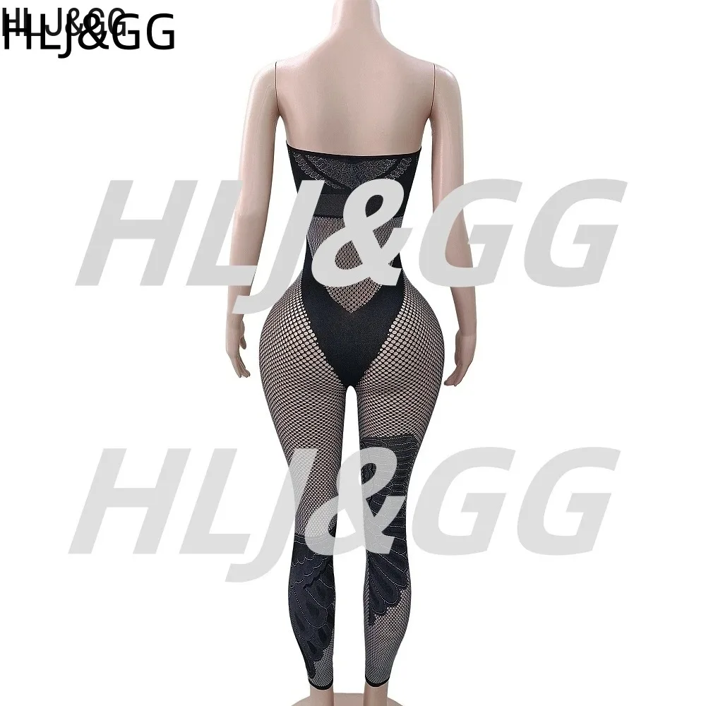 بدلة قفز مثيرة مكشوفة الأكتاف من HLJ&GG قطعة واحدة بدلة قفز نسائية بدون أكمام وظهر نحيف موضة قابلة للتمدد بشكل عام