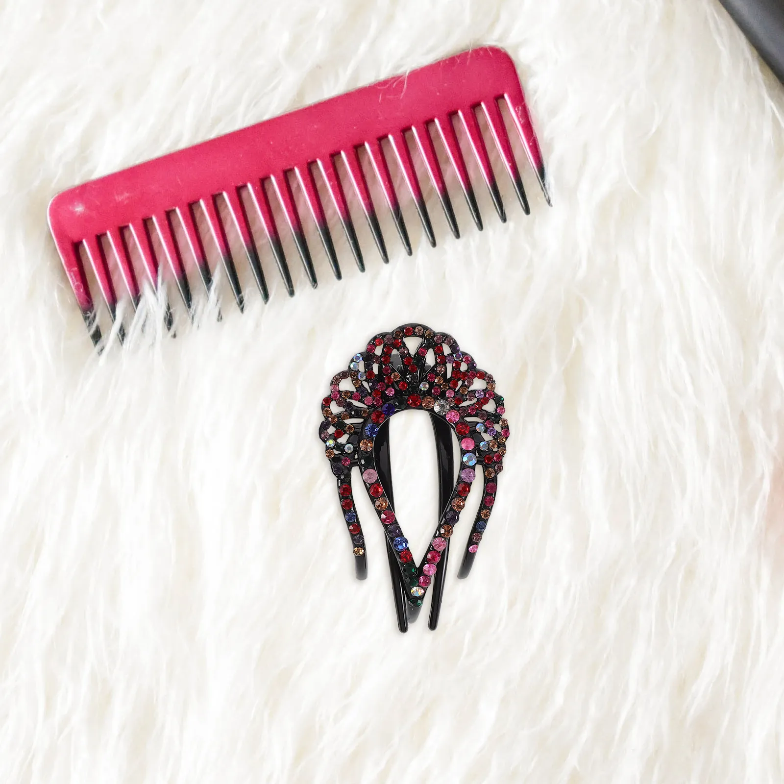 3Pcs Elegant Rhinestone Hair Fork Clips Hair Bun Shaper Accessories Secure Hold for Women Brides Moms Updo Hairstyles