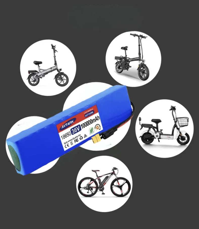 

36V 100Ah 100000mAh 10S3P 18650 Rechargeable Lithium Battery Pack 42V 1000W With BMS + Charger For Electric Scooter Bicycle