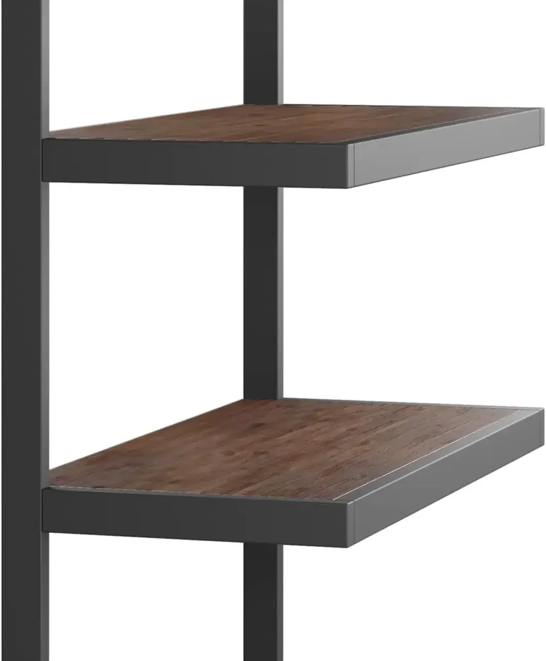 Estante industrial moderna retangular de madeira ACACIA SOLID e metal de 36 polegadas em marrom carvão envelhecido, para sala de estar