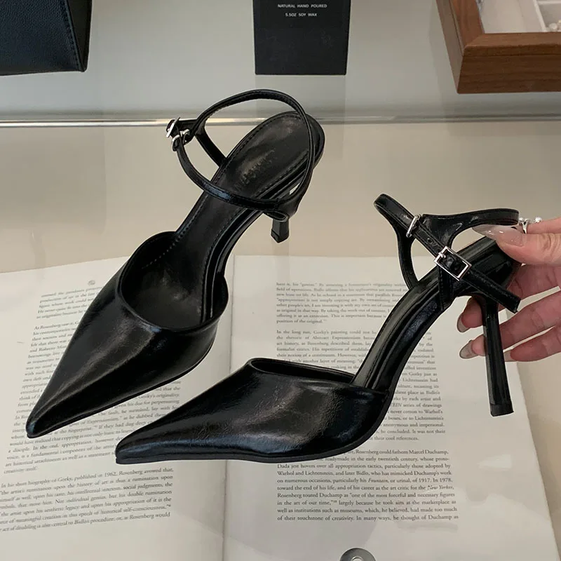 New In 2025 Footwear Shallow Ladies High Heels Shoes Female Pointed Toe Sandal Fashion Ankle Strap Women Heels Pumps Shoes Mules
