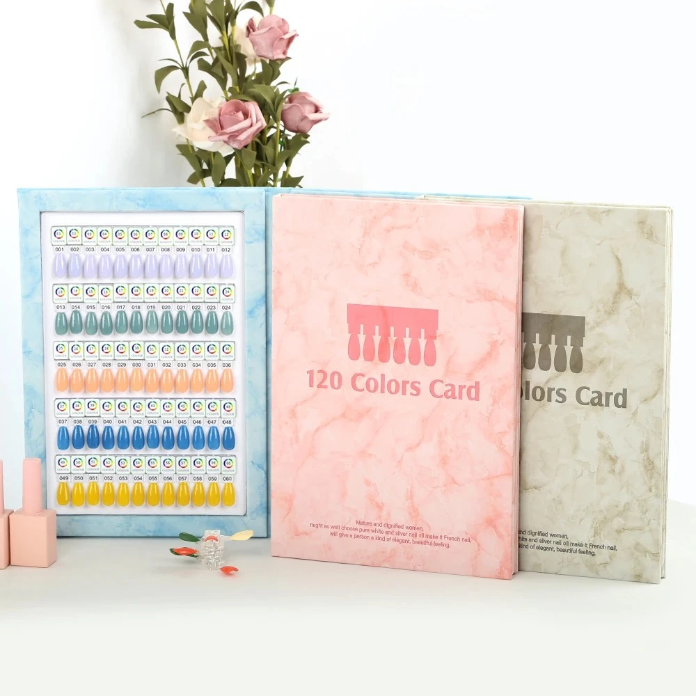 

120/180/216 Colors Fake Nails Tips Display Book Nail Gel Works Display Card Manicure Color Testing Tools With Nail Plates