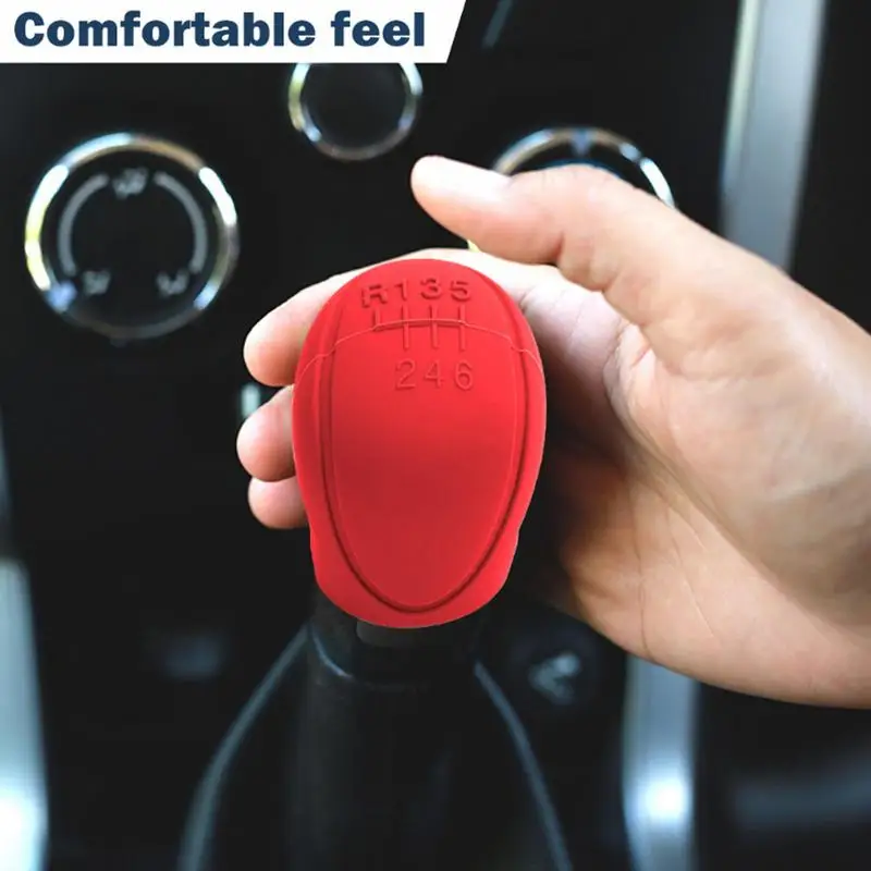 Silicone Shift Knob Cover Non Slip Car Manual Stick Shift Knob Cover Protector Soft Gear Shifter Knob Protective Case Car