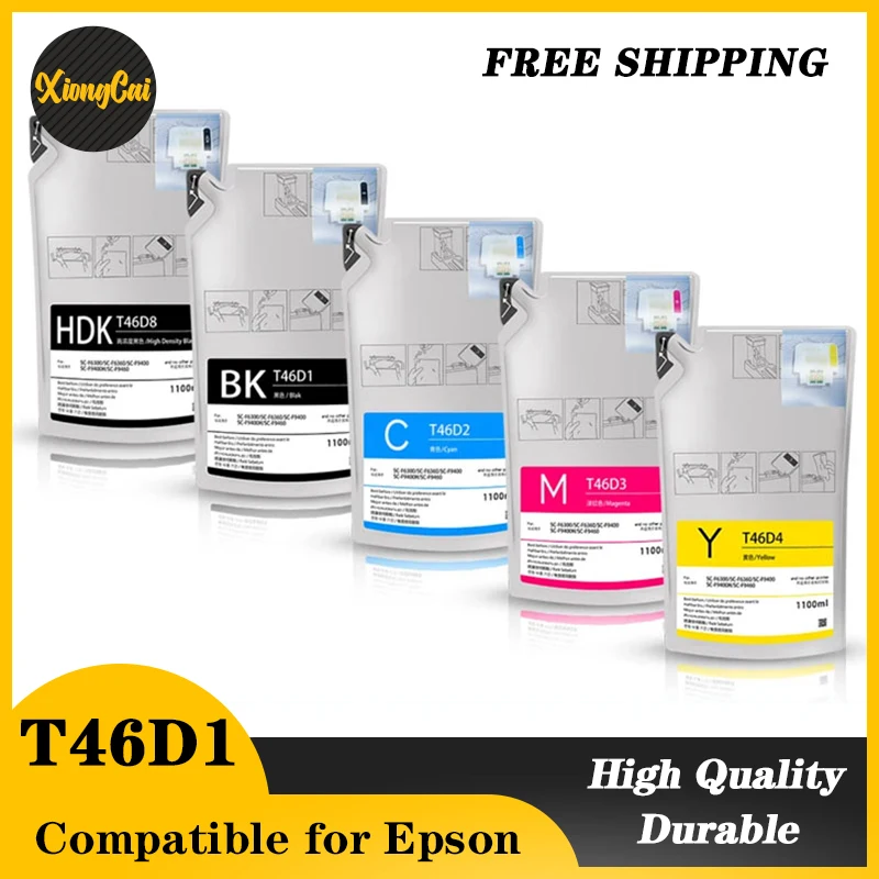

1 Set Sublimation Ink Bag 1100ML T46D8 T46D1-T46D4 Ink Pack For Epson SC-F6300 SC-F6360 SC-F9400 SC-F9400H SC-F9460 F6300 F9400