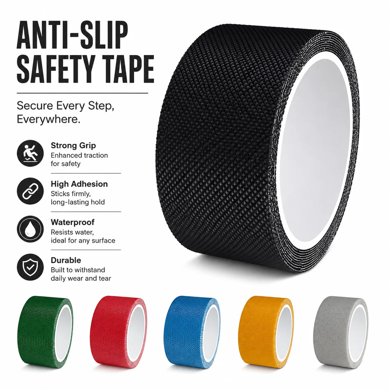 Anti Slip Safety Tape Waterproof Non Skid Grip Tape for Stairs Bathroom Kitchen Balcony Pool Self Adhesive Traction Strips