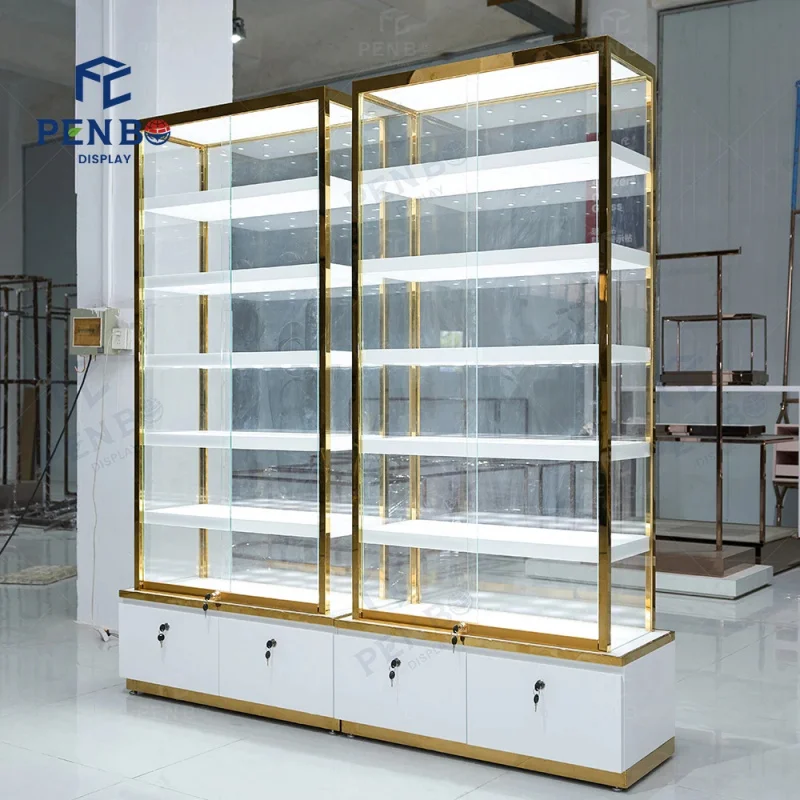 custom.Guangzhou Jewelry Display Cabinets with Drawers Jewelry-glass-display-cabinet Fashion Jewelry Mdf Showcase