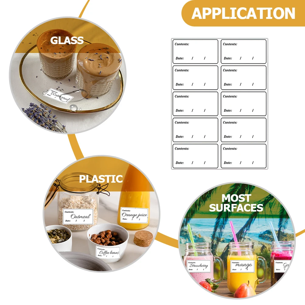 

400 Pcs Food Date Stickers PVC Self Adhesive Labels for Containers Fridge Freezer Refrigerator Removable Stickers