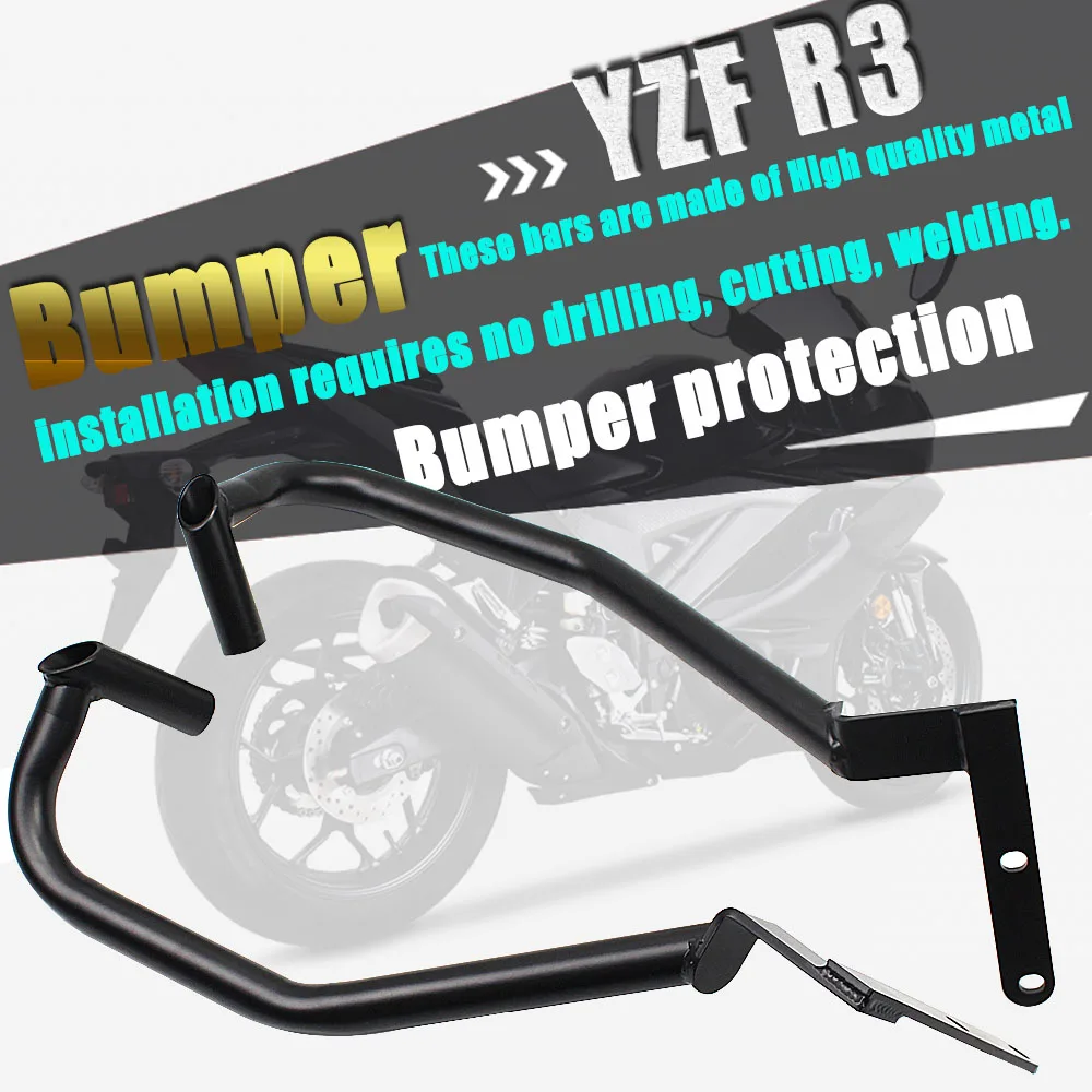 Motorcycle Front Lower Crash Bar Engine Guard Frame Protection Bumper Protector For Yamaha YZF R3 YZFR3 2020-2022