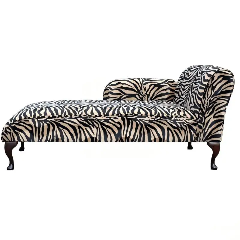 Luxury zebra pattern velvet lounge chair, solid wood lounge chair sofa for living room