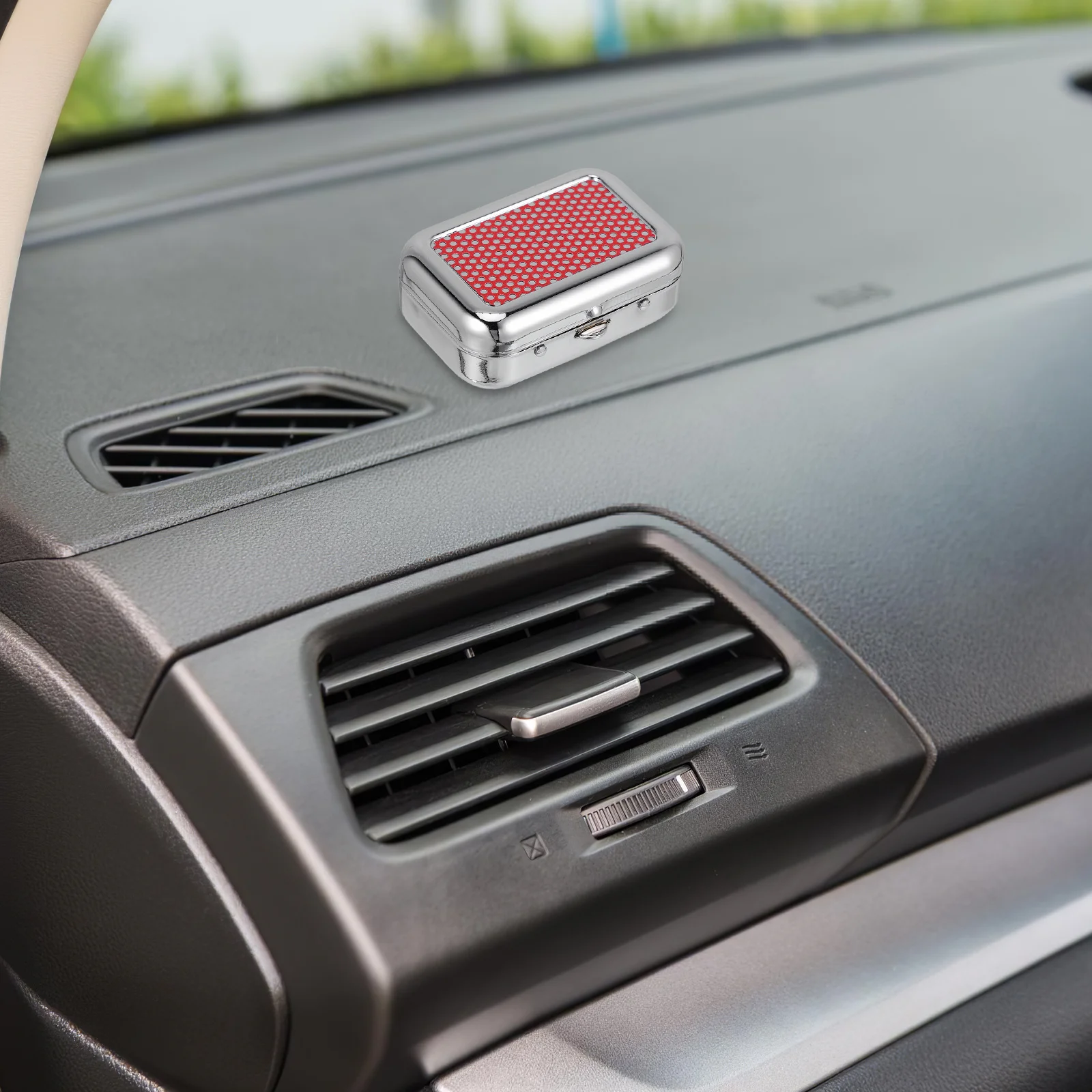 

Portable Pocket Ashtray Mini Metal Windproof Design Secure Lid For Travel Camping Outdoor Car Use Small Ash Container