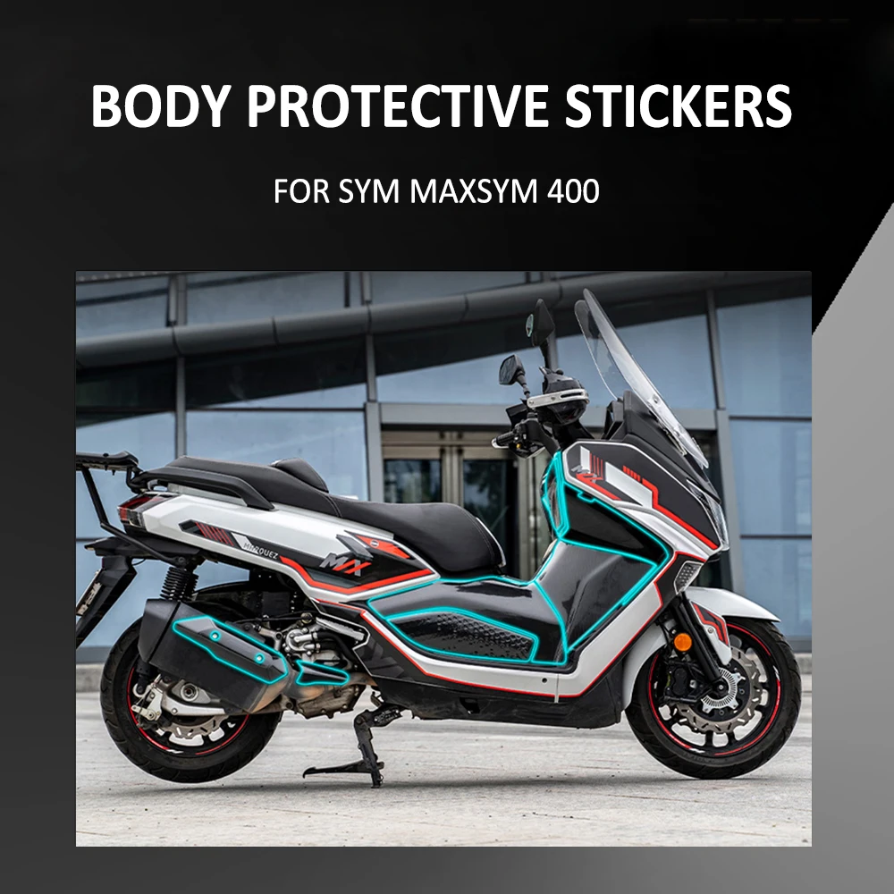 Motorcycle Body Anti Scratch Rubber Carbon Fiber Pattern Decorative Decal Protective Sticker Pad FOR SYM MAXSYM 400 MAXSYM400