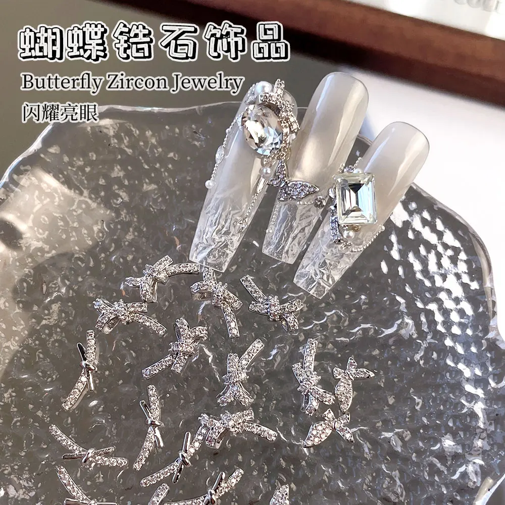 1PC 3D Zirkon Nagel Charme Schmetterling Strass Dekoration DIY Maniküre Hochzeit Design Luxus Nail art Zubehör