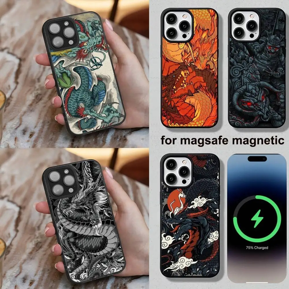 

Asian Dragons Animal Tattoo Cool Phone Case For iPhone 16,15,14,13,12,11Plus,Pro,Max,Mini Soft Magesafe Magnetic Wireless Charge