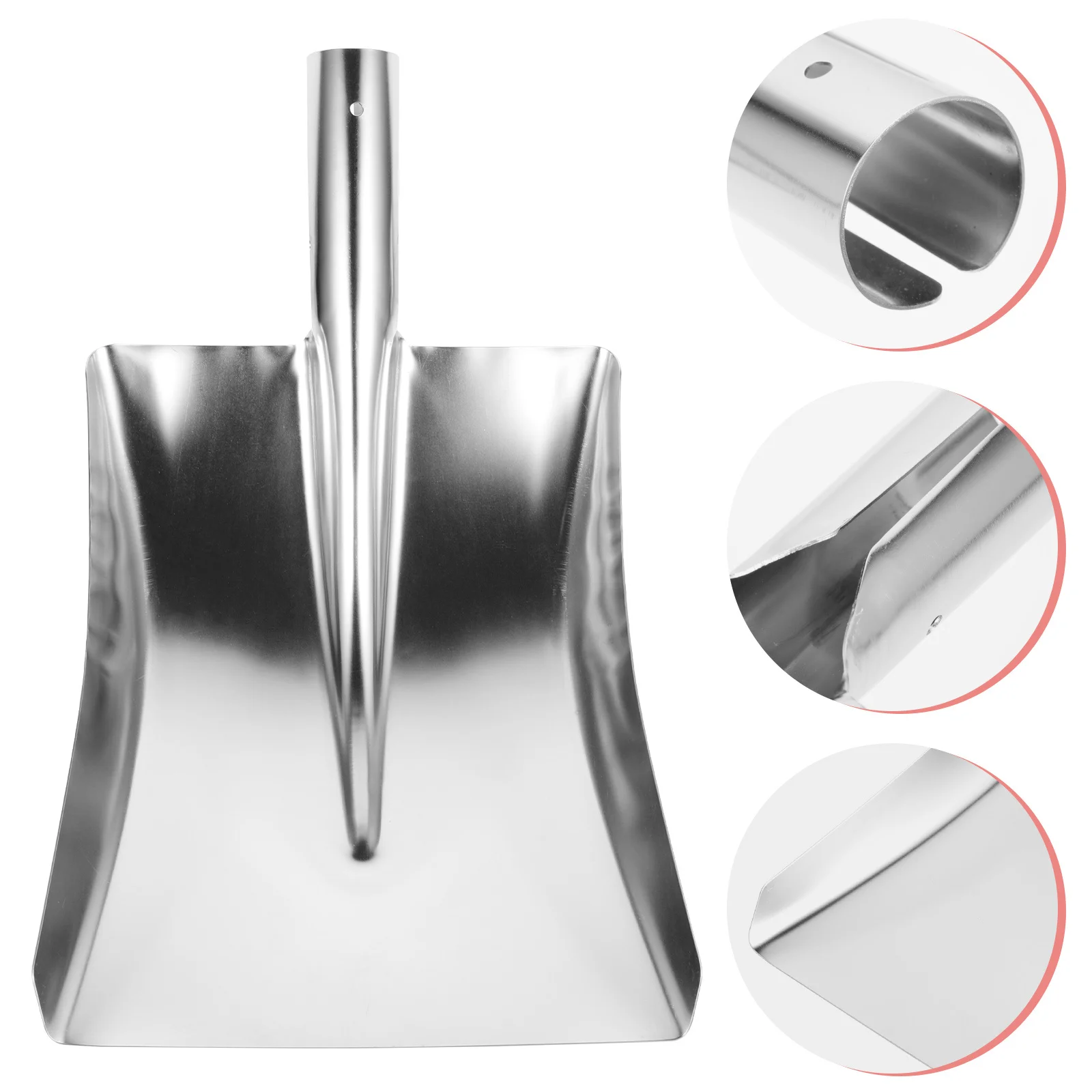 

Iron Square Head Snow Shovel Rustproof Durable Home Cleaning Dustpan Outdoor Garbage Shovel Snow Pusher for Cleaning