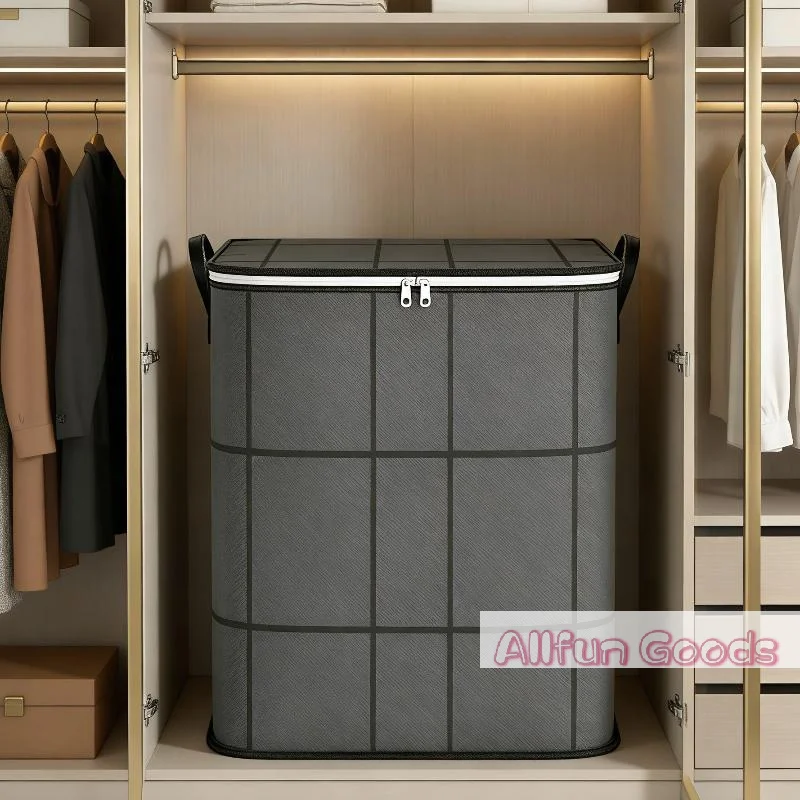 Foldable Clothes Storage Bag Large Capacity Organizer With Handle And Double Zipper For Bedding Moving Travel Under Bed Storage
