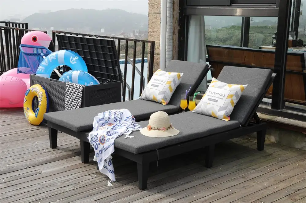 Luxury Outdoor Chaise Lounge Sun Lounger Bed With 3cm Cushion, Turkey Style view 6