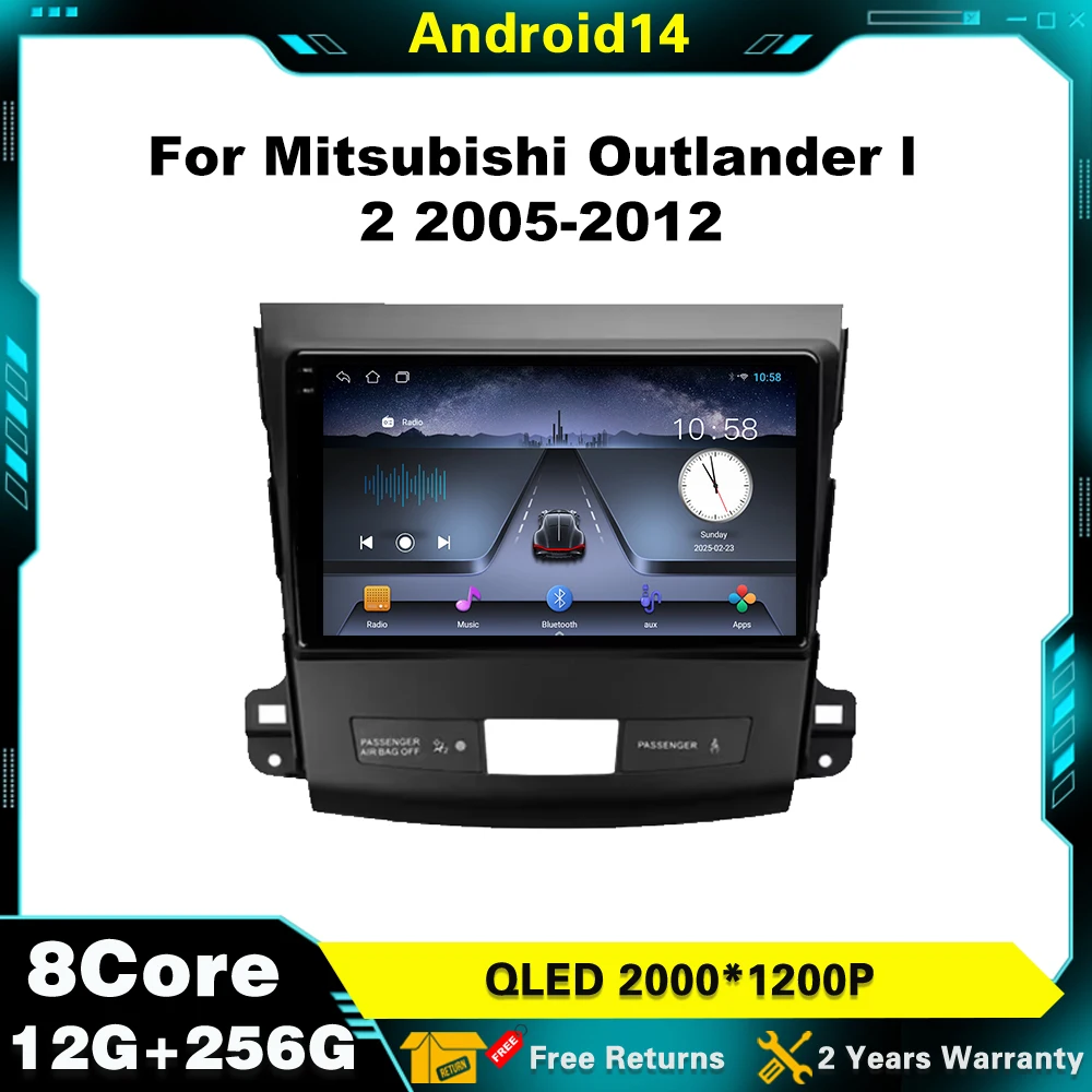 

GPS Carplay 4G wifi Screen For Mitsubishi Outlander 2005-2012 Android 14 Peugeot 4007 Car Radio Multimedia Player Navigation