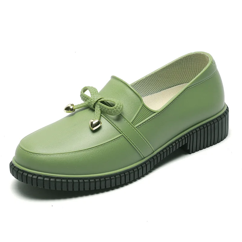 Water Shoes Women Shoes Ankle Rain Boots Rubber PVC Rainboots Waterproof Women Slip On Fashion Fishing Boots Flats Footwear