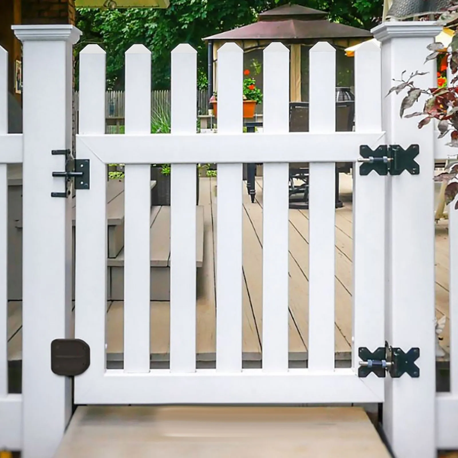 

8 шт. ПВХ-накладки на столбы забора, плоский дизайн, быстрая сборка, для внутреннего и наружного использования, сменные колпаки для столбов