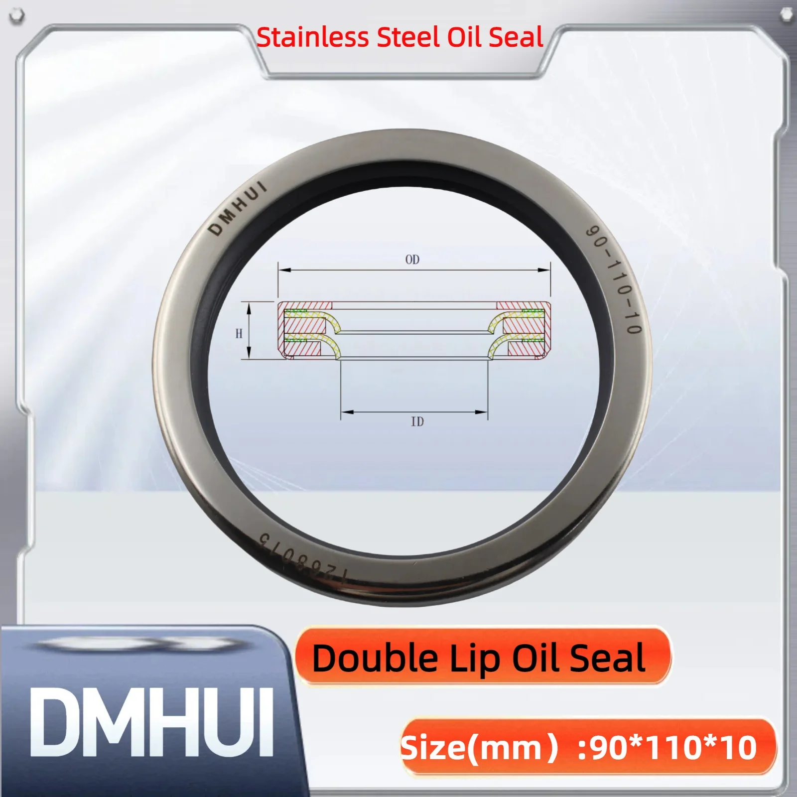 

Oil Seal 90x110x10 Double Lip Seal Stainless Steel Oil Seal PTFE SS 90×110×10