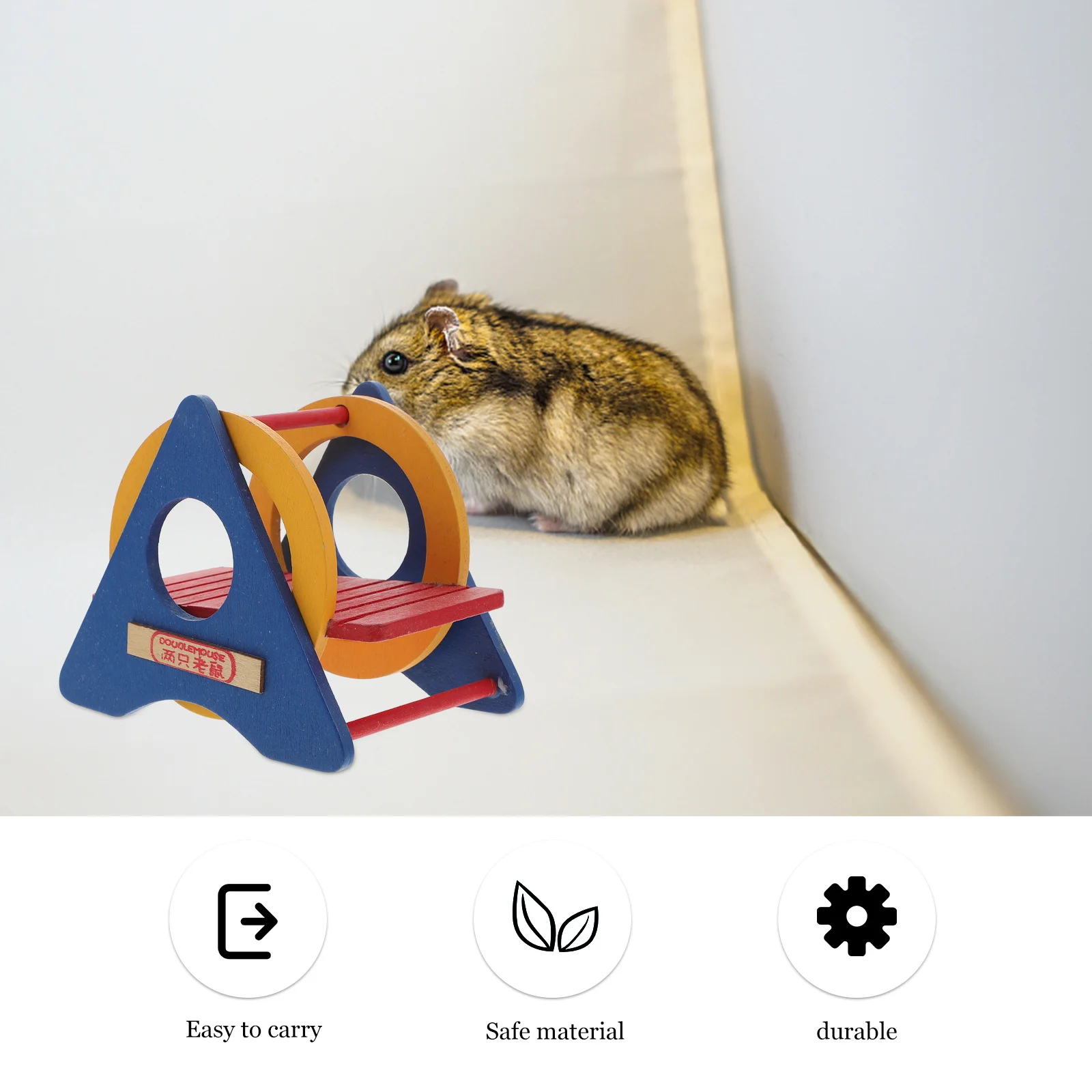 

Colorful Natural Wood Pet Durable Hamster Playground Odor Resistant For Small Animals Hamster Seesaw Platform Gerbil