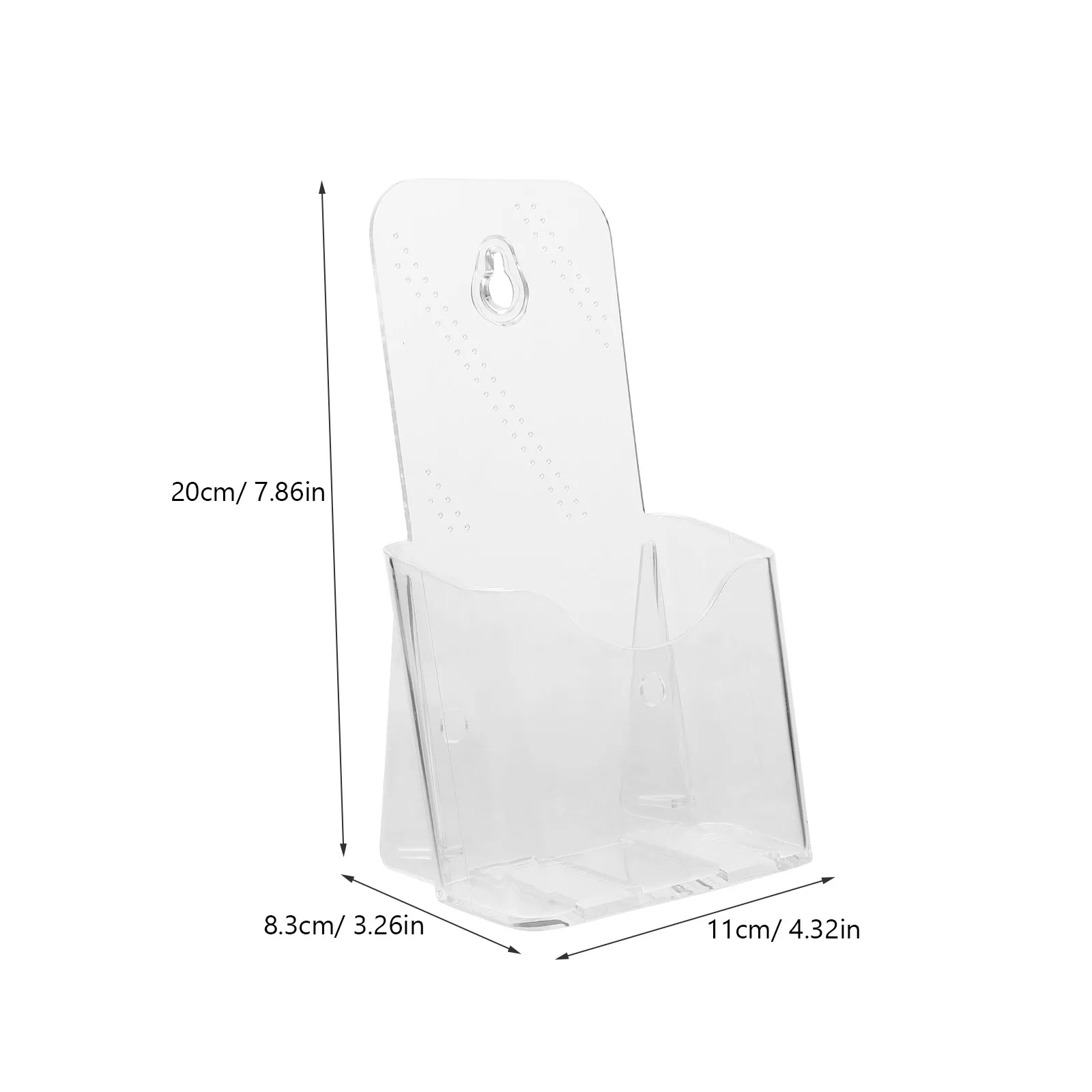2Pcs Clear Acrylic Document Holder Stable Transparent File Rack Desktop Wall Hanging Booklet Display Organizer Brochure Stand