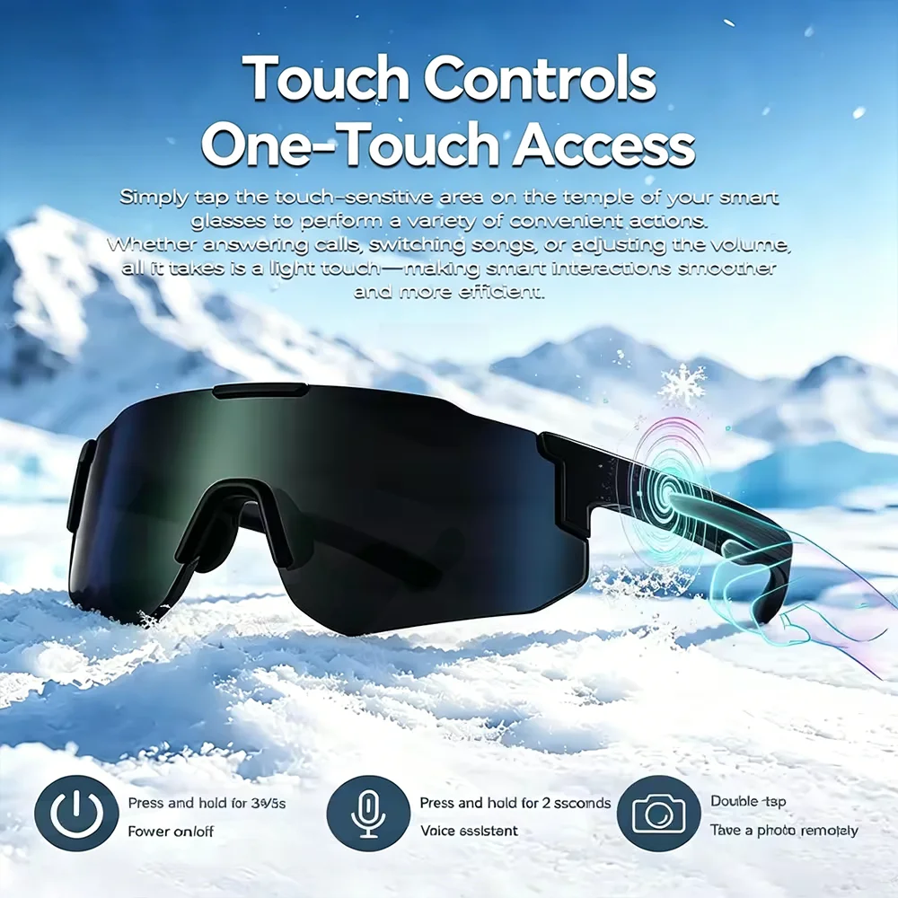 LAXASFIT Smart Sunglasses Bluetooth 5.3 Open Ear Audio Outdoor Sports Cycling UV Protection Call Music Glasses Gift