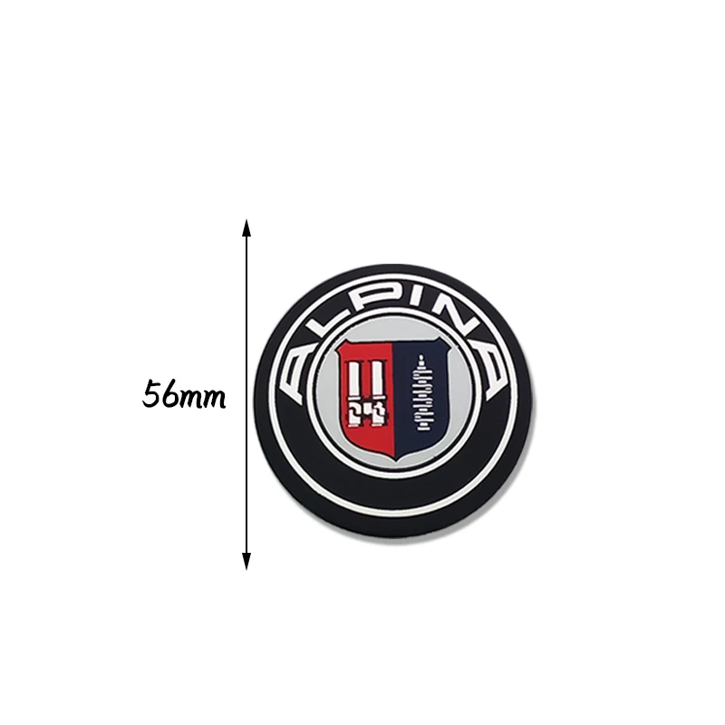 Aluminum 4PC 56mm ALPINA Logo Badge Car Wheel Center Hub Caps Emblem Stickers For E36 E39 E87 E60 E46 X1 X3 X5 E53 Accessories