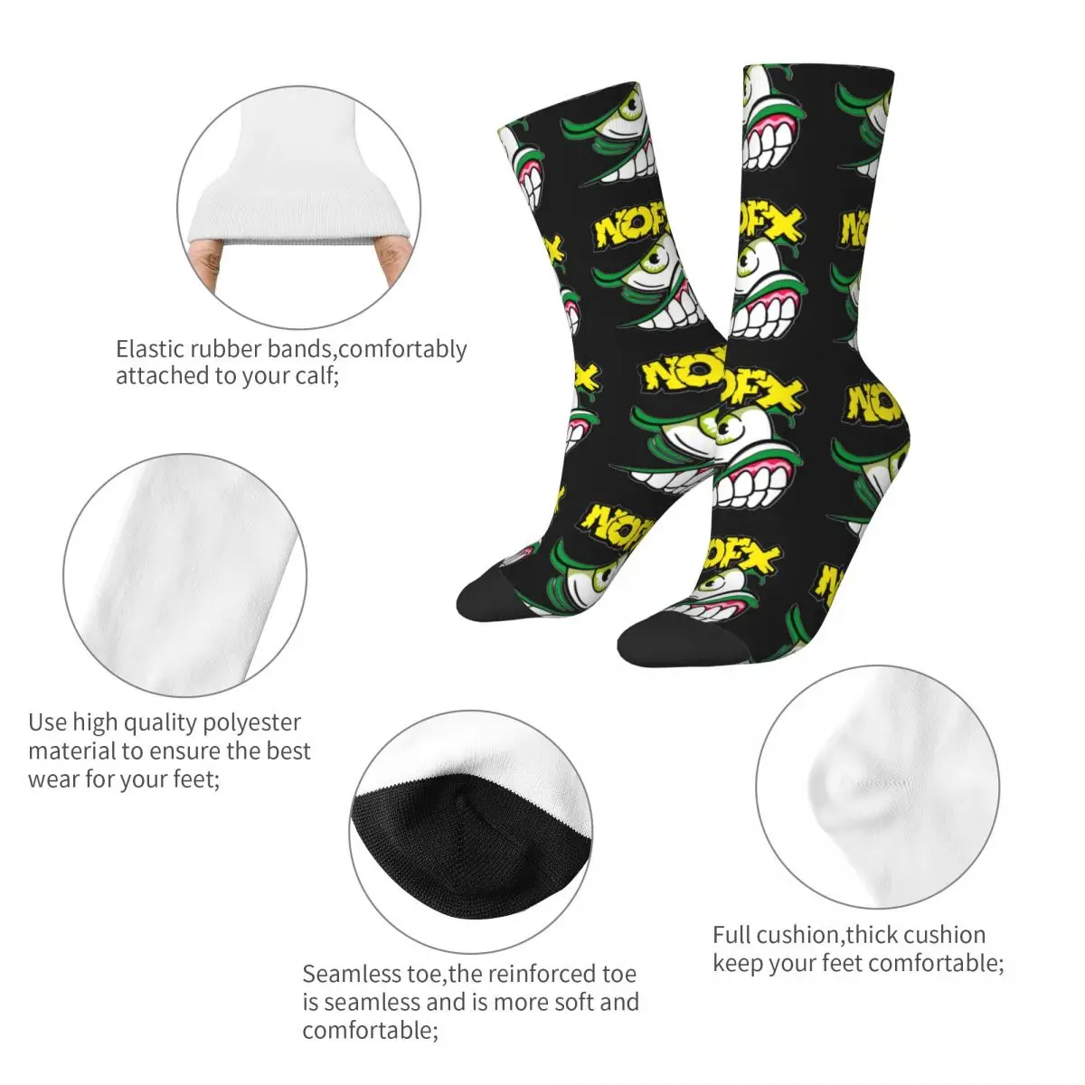 NOFX Stockings Punk Band Graphic Elegant Socks Autumn Anti Slip Socks Women Men Climbing Warm Soft Socks