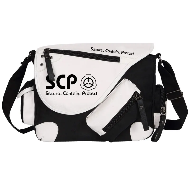 SCP Schoolbag Anime Special Containt Procedures Cosplay PU LEATHER Messenger Bag Men Women Shoulder Bags