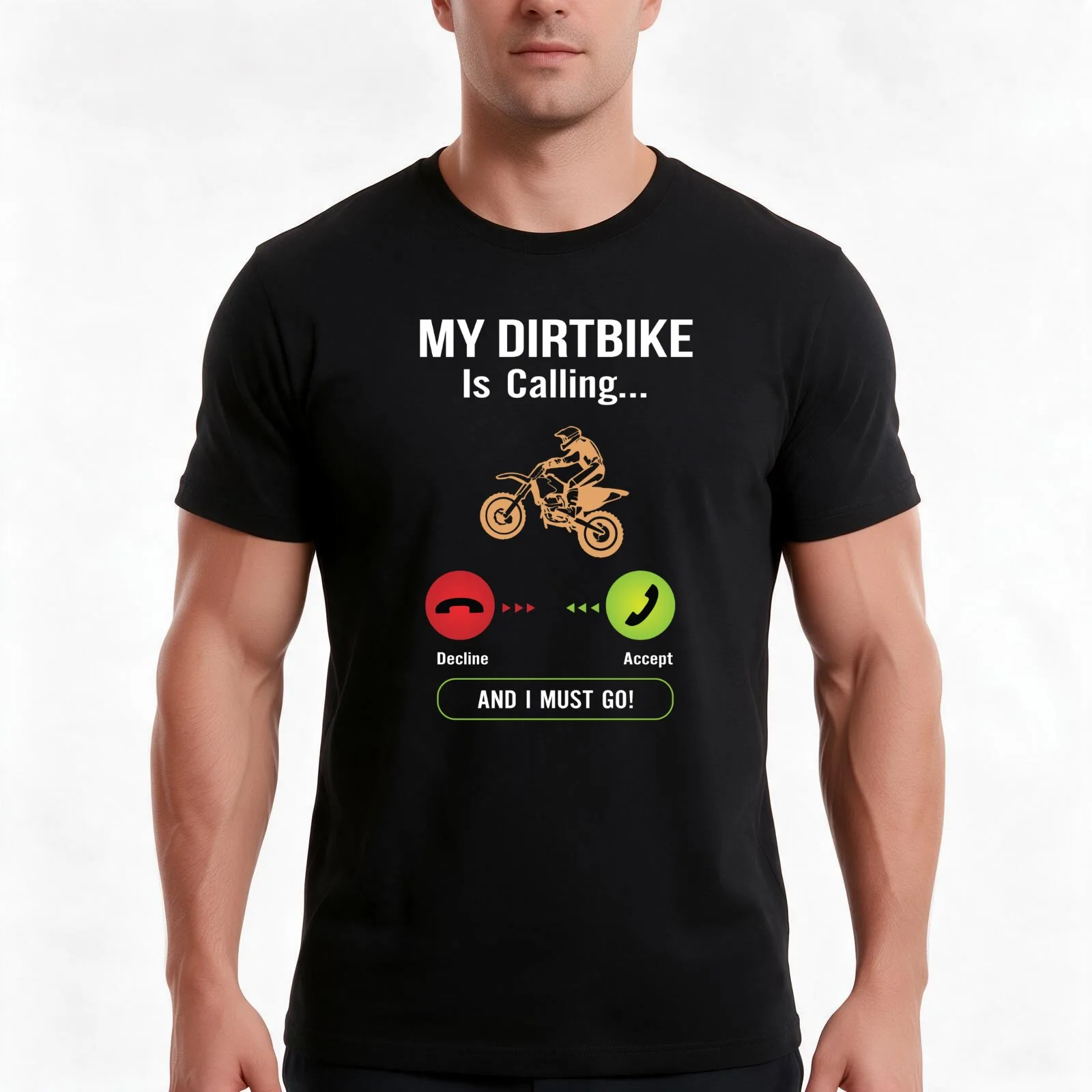 My Dirt Bike Is Calling and I Must Go T-Shirt, Summer Casual Cotton Tee, Oversized Streetwear Tops, Vintage Graphic Print