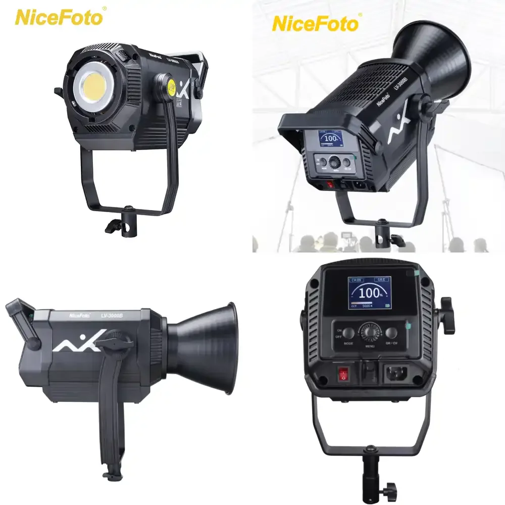 NiceFoto COB 300w Cinematography Video Lighting Film Equipment LED Studio Lights for Photographic Lighting